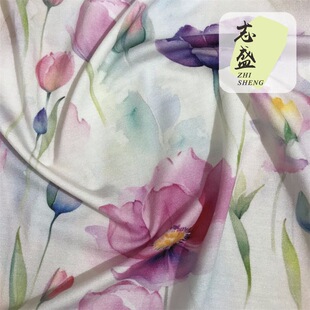 Rayon Spring and Summer Modal Fabric Home Clothes T-Shirt Set Reactive Printed Fabric Factory Direct Sale