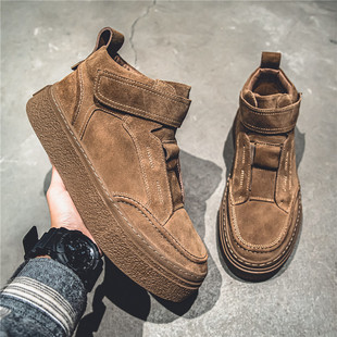 Men's Shoes Winter fleece-lined Cotton Shoes Site Work Waterproof Non-slip Men's Wool Leather Shoes Sports Thick Sole Labor Protection Tide Shoes