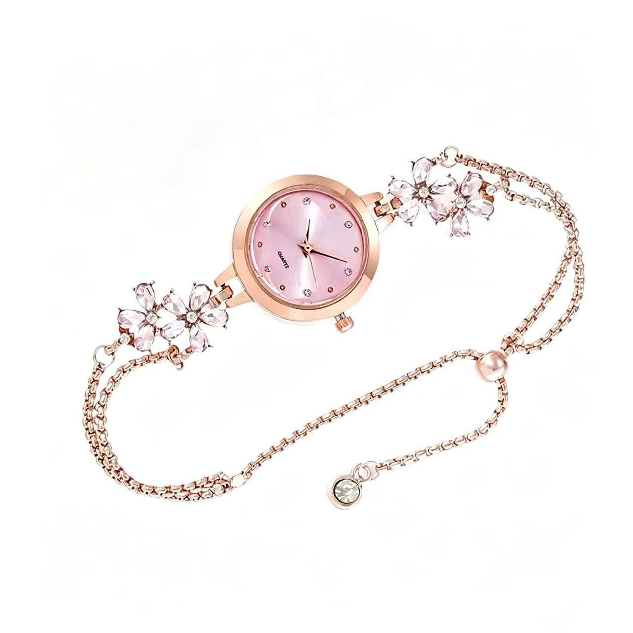 Vintage-style adjustable wisteria bracelet, understated luxury retro-inspired watch, simple and stylish for everyday commuting.