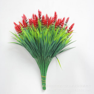 Cross-border Hot Sale Simulation Lavender Fake Flower Green Plant Home Decoration Monkey Grass Artificial Spring Lavender Plant Flower