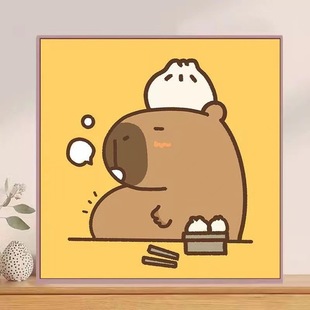Kapibala Emotional Stability Living Room Decorative Painting Bucket Cabinet Ornaments Painting Cartoon Cute Cute Bedroom Dining Room Hanging Painting