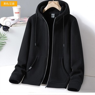 fleece-lined Thickened Sweatshirt Men's Autumn and Winter Casual Loose Outdoor Hooded Couple's Lamb Fleece Coat Top Fleece Coat