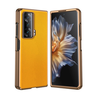 Applicable Honor Magic V mobile phone shell magic V2 electroplated plain leather protective cover VS light luxury texture folding shell