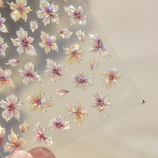 Tomoni Jelly Nail Art Stickers Ins Explosions Japanese Stationery Nail Stickers Powder Carving Lily Nail Art Jewelry Stickers