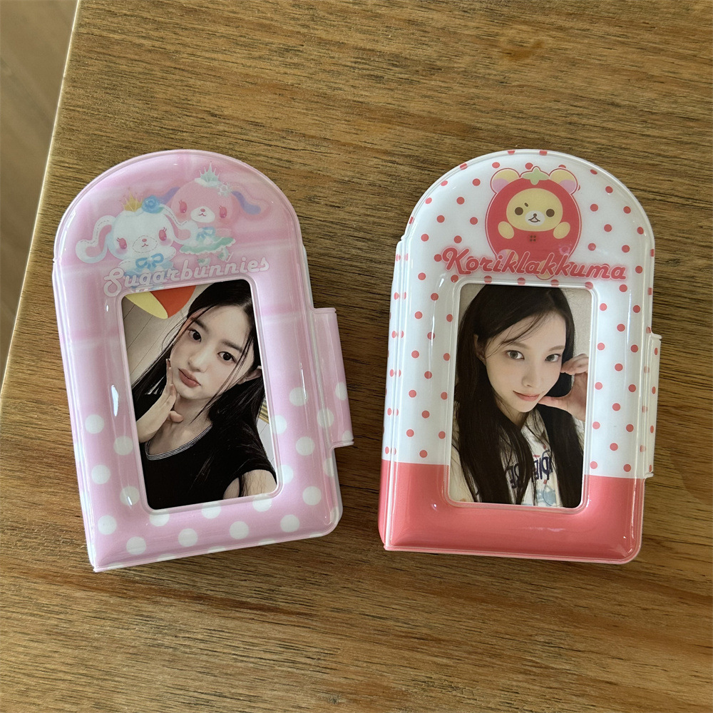 Polka Dot Bunny Rilakkuma 3inch Grid Card Album Polaroid Photo Album Idol Small Card Storage Album Korean Style Card Holder