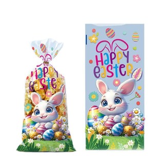 Cross Border Easter Candy Cookie Packaging Bag Transparent OPP Flat Pocket Chick Egg Bunny Party Gift Bag