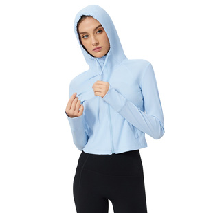 Summer cool outdoor sunshade anti-ultraviolet skin clothing lightweight quick-drying breathable hooded sunscreen clothing for women D25018
