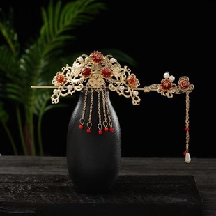 Ancient style hair accessories Han clothing accessories headdress hairpin ancient costume hair binding suit wear all-matching Girl's golden step shake hair crown
