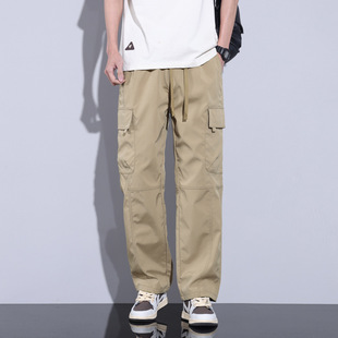 Spring and Summer Daily All-match Long Pants Trendy Brand Casual Men's Spring New American Style Straight Tooling Pants Men's