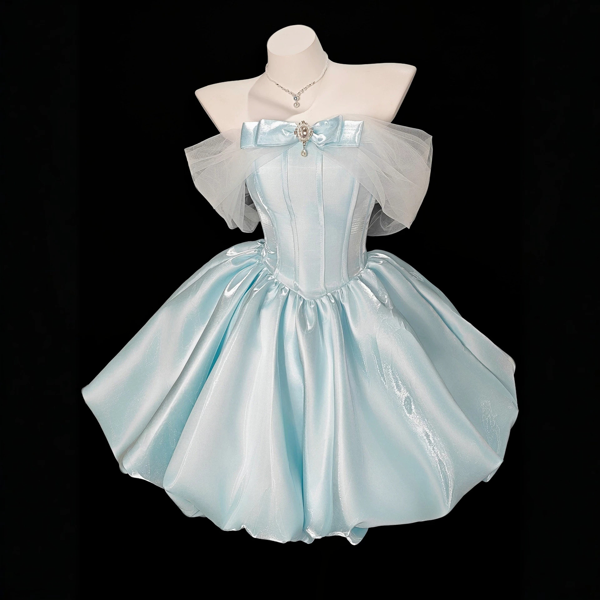 Blue One-Shoulder Birthday Dress 2026 New High-End Niche Coming-Of-Age Ceremony Dress, Stunningly Luxurious Princess Dress