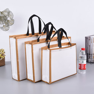 Factory coated non-woven tote bag wholesale take-out three-dimensional advertising non-woven clothing tote bag printable LOGO