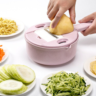 Household Kitchen Vegetable Cutter Potato Shredded Grater Multifunctional Vegetable Cutter Fruit Slicer Set