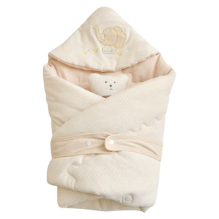 Newborn baby quilt 0-12 months baby cotton autumn and winter thickened package quilt delivery room anti-shock swaddling wrap sheet