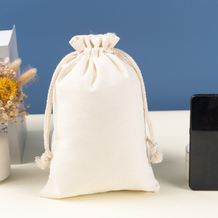 Color-printed streamer canvas drawstring pocket custom logo shoulder fungus drawstring bag advertising hand-painted canvas bag