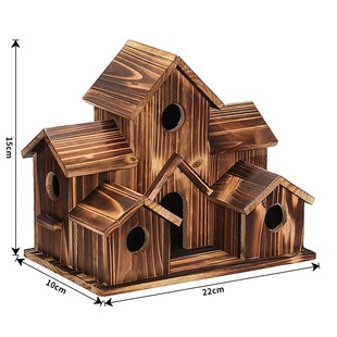 2024 new cross-border wooden bird nest creative pastoral outdoor parrot bird nest villa bird feeder ornaments wholesale