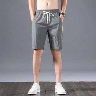 Спортивные брюки из ледяного шелка Летние тонкие дикие укороченные брюки свободные повседневные брюки быстрохненные прямые брюки Harlen