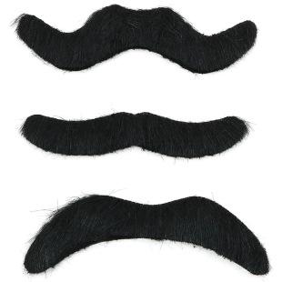 Simulation beard black short plush simulation beard with adhesive bulk short plush 2023 cross border Beard Beard