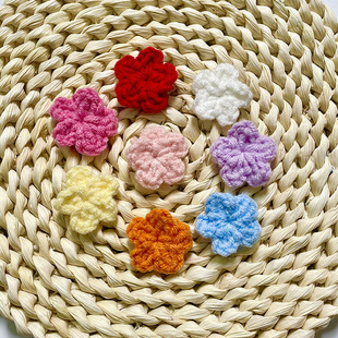Hand-woven wool flower DIY clothing accessories accessories accessories manufacturers direct supply in stock wholesale bow