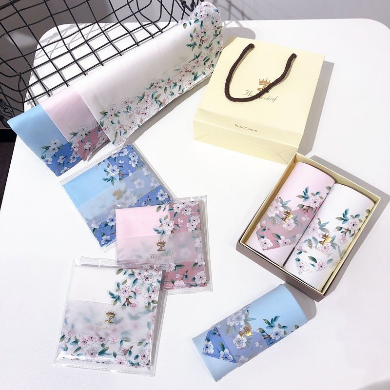Women's handkerchief pure cotton antique handkerchief old-fashioned classic nostalgic carry-on small square towel hand sweat-absorbent student handkerchief for women