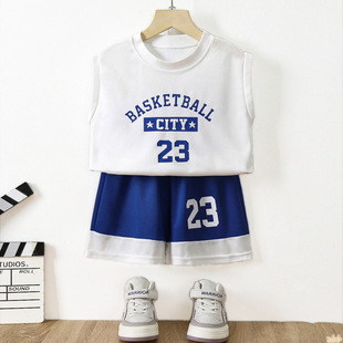 Summer Children's Boys' Basketball Suit suit Girls' Middle and Big Children Quick-drying Baby Thin Sportswear Jersey