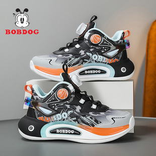 Babu bean boys basketball shoes 2025 spring and autumn new children's sneaker breathable mesh non-slip running shoes