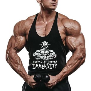 Cross-border sports bodybuilding I-word vest foreign trade men's running summer vest wholesale