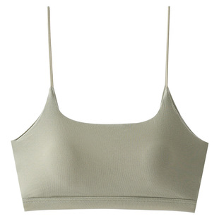 Summer Beautiful Back Wear-free Underwear Women's U-shaped Thin Shoulder Strap Backless Sling Small Chest Gathering One-piece Bra Outer Wearing Vest