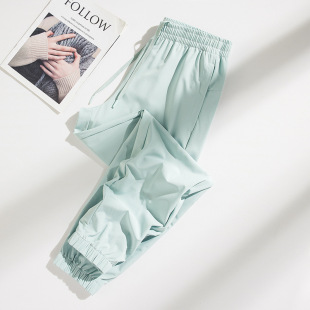 Ice Silk Pants Men's Summer Thin Loose Leg Trousers Quick-drying plus size Sports Casual Long Pants