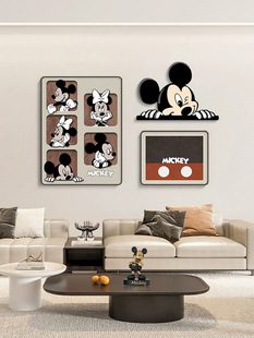 Cartoon Mickey cute children's room decorative painting combination bedroom bedside hanging painting living room dining room mural Mickey Mouse