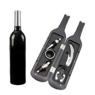 Source manufacturers in stock silver head large wine bottle five-piece set wine bottle opener wine stopper wine suit cross-border wholesale