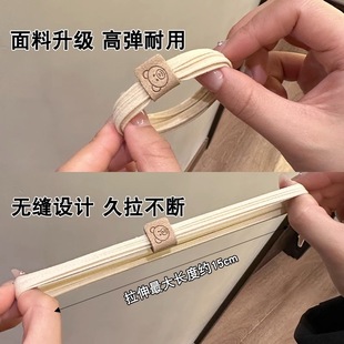 Simple High Elastic Seamless Bear Hair Rope Rubber Tendon Women's Hair Ring Durable High Pony Tail Headwear Hair Rope Leather Cover