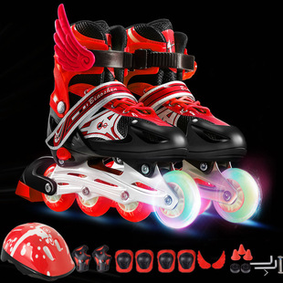 Skates Kidsren's Full Set Boys and Girls Adult Inline Roller Skates Roller Skates Skates Adjustable Flash