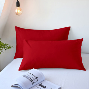 Solid color pocket pillow pillowcase pillowcase pillowcase pillowcase comfortable breathable pair of student dormitory wholesale cross-border