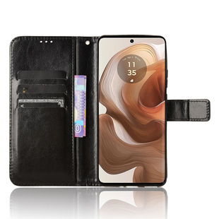 For Motorola Edge 50 Ultra Phone Case Card Crazy Horse Pattern Leather Case Flip X50Ultra 5G