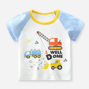 Children's short-sleeved T-shirt cotton children's summer baby clothes boys' T-shirt girls' single top cotton children's clothing wholesale