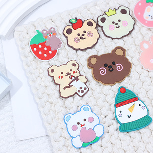 Soft glue PVC cute cartoon patch snowman Apple bear mobile phone case driver's license beauty decoration patch material