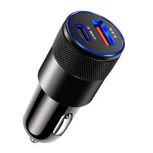 Cross-border small steel gun PD30W car charger super fast charger car cigarette lighter car mobile phone charger charging head
