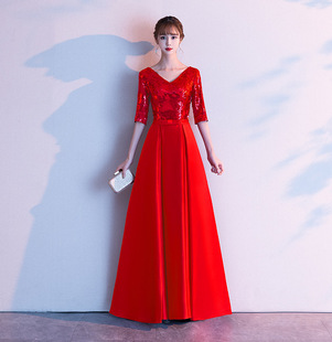 Chorus Clothing Women's Long Dress New Host Recitation Evening Dress Adult Student Choir Competition Performance Clothing