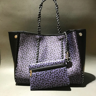Cross-border European and American Waterproof Large Capacity Outdoor Shopping Travel Bag Diving Material Beach Bag Shoulder Women's Handbag Handbag