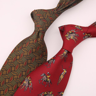 Vintage Wide Hong Kong Style Thin Fun Italian Style Men's and Women's Fashion Suit Accessories Casual Antique Printed Tie