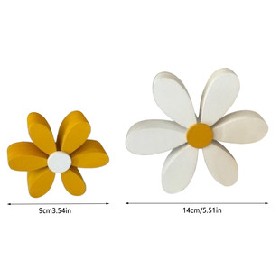 Bee Festival creative yellow and white daisy wooden ornaments 3D three-dimensional small flowers spring home atmosphere decoration suit