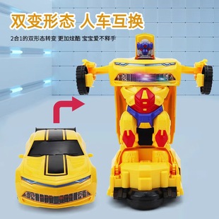 Shake the sound of electric deformation police car lights car robot racing 1-6 years old boys toys wholesale a generation of hair