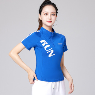 Square Dance Sports Top Women's Spring and Autumn Half Zipper Slim Sports Fitness Clothes Running Training Long and Short Sleeve Dance Clothes