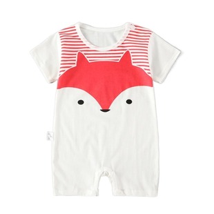 Children's Clothing One-piece Climbing Suit Baby Short-sleeved Jumpsuit Baby Crawling Summer Going Out Climbing Suit Air Conditioning Suit One-piece Hair