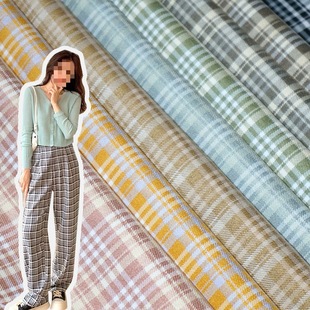 Fashionable casual wide-leg pants plaid fabric TR suit suit skirt plaid fabric dress Lolita fabric