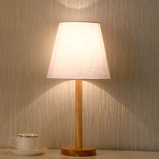 Creative solid wood fabric usb small table lamp bedroom bedside lamp study dormitory led night light atmosphere lamp decoration