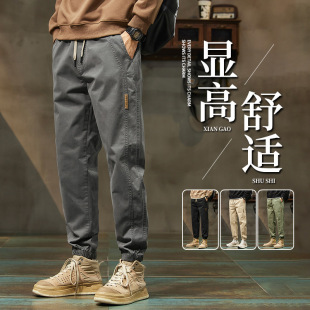 Men's Pants Pure Cotton Spring and Autumn Fashionable Brand Loose Leg-toe Harlan Coulouse Pants 2024 New Autumn Casual Pants for Men