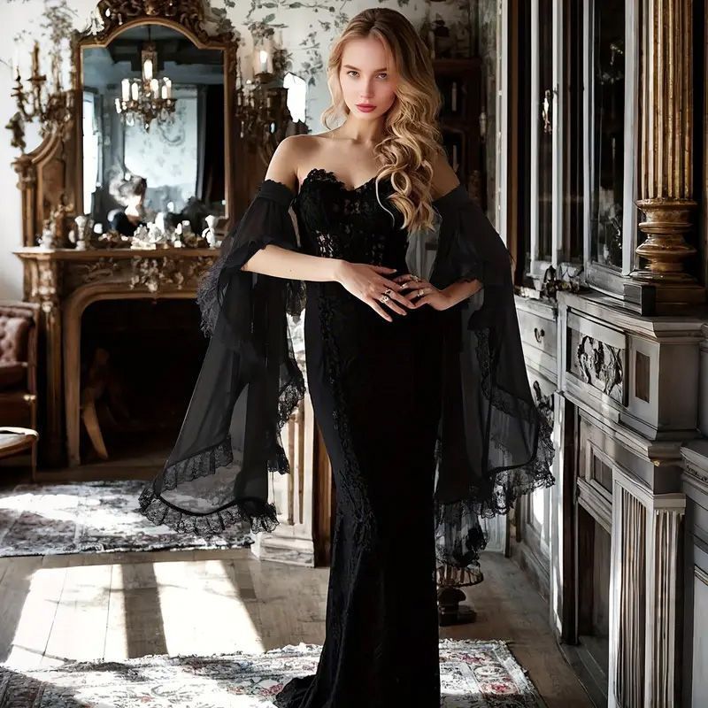 Bridal Chiffon Sun Protection Decorative Sleeves, Simple Arm-Covering Sleeves, Cosplay European and American Wedding Dress Decoration