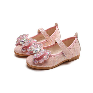 Children's Shoes Pointed New Bow Girl Princess Shoes Children's Leather Shoes Small Middle School Children's Shoes 21-36