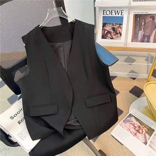 Dahong [Asteroid] 25 Spring and Autumn New Style Temperament Joker Heavy Industry V-Collar Design Sense Vest Women's Ware